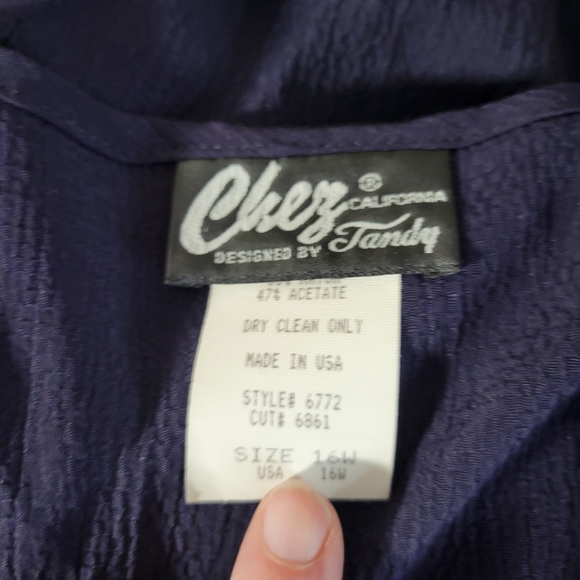 Vintage Chez California By Tandy Navy 2 Piece Made In the USA Size 16W - Picture 12 of 12